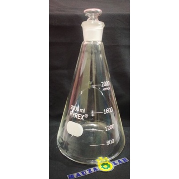 Erlenmeyer 2000ml pyrex asah tutup 29/32