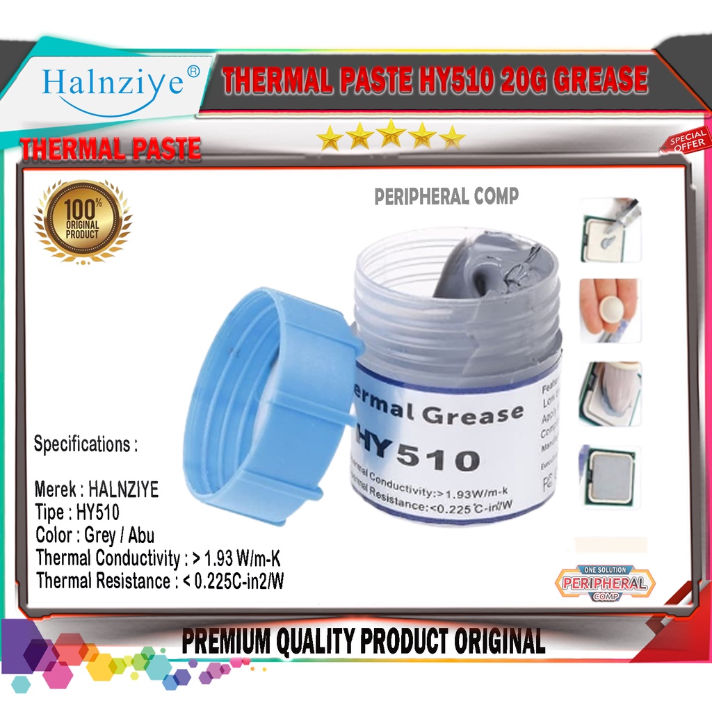 THERMAL PASTE HY510 20GR THERMAL GREASE GRAY CPU VGA PROCESSOR BOTOL