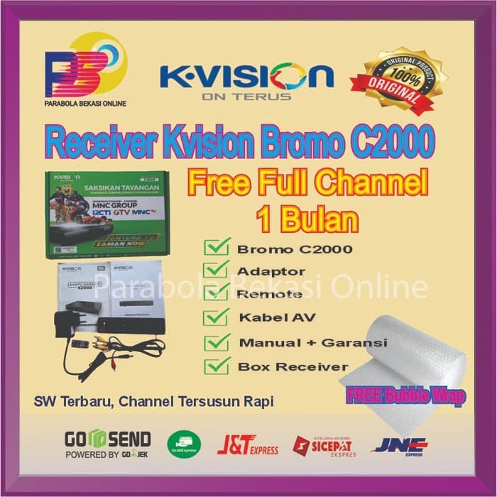 Receiver Kvision Bromo C2000 TERLENGKAP