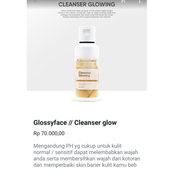 Cleanser glowing