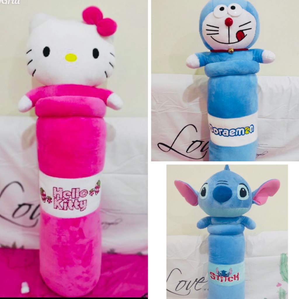 Guling Boneka Karakter Doraemon Hellokitty Stitch jumbo
