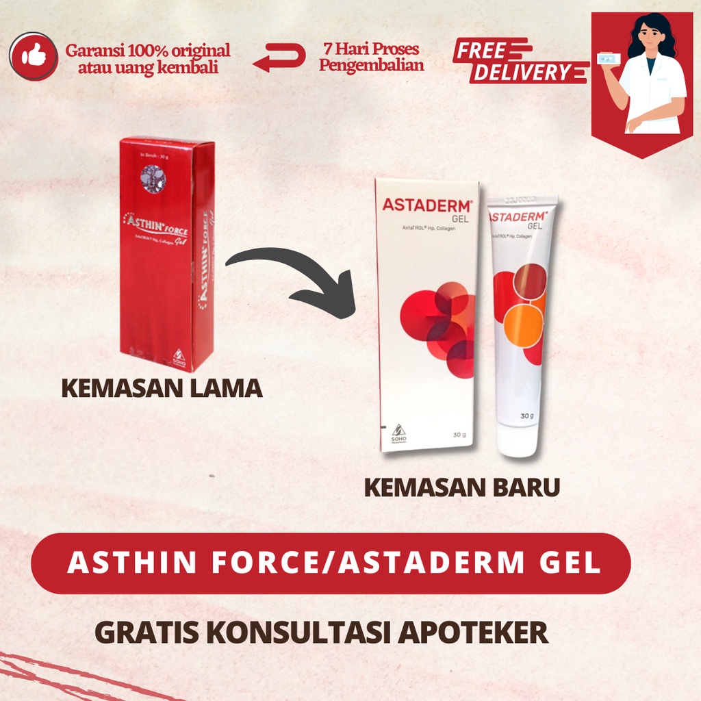 Asthin Force / Astaderm Gel Moisturizer Kulit 30g