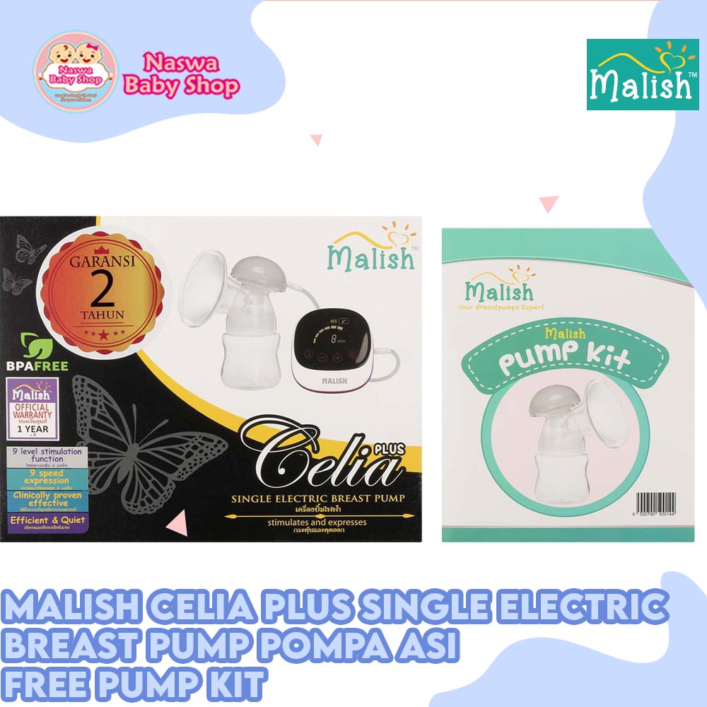Malish Celia Plus Single Electric Breast Pump Pompa ASI FREE Pump Kit