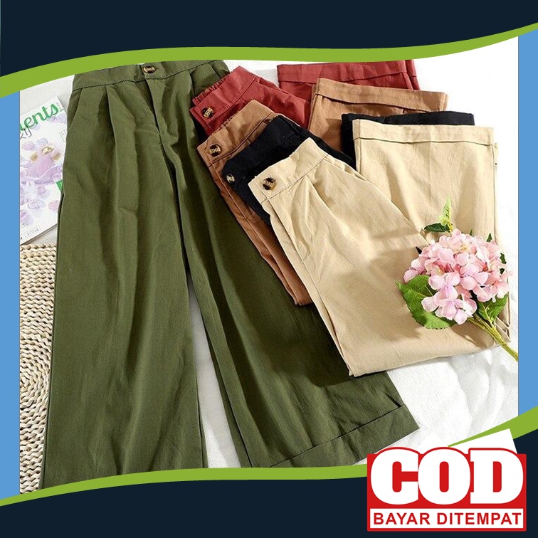 Celana Kulot Highwaist Drill