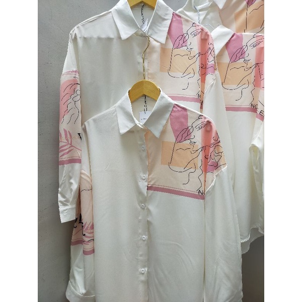 kemeja oversize motif