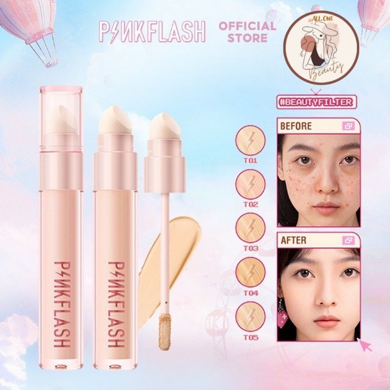 PINKFLASH LASTING MATTE DOUBLE CONCEALER | CONCEALER MURAH