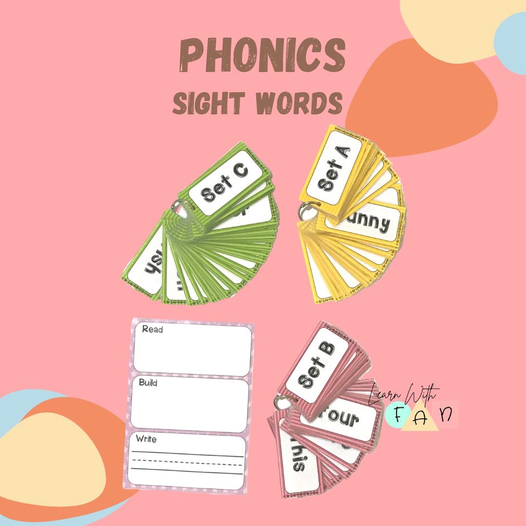 LearnWithFan • Phonics Sight word card