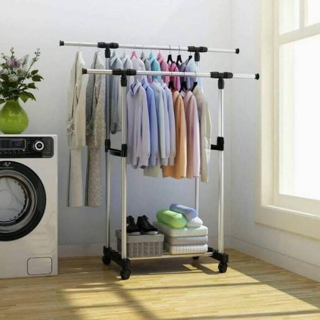 Stand Hanger Double Rak 1pcs Silver