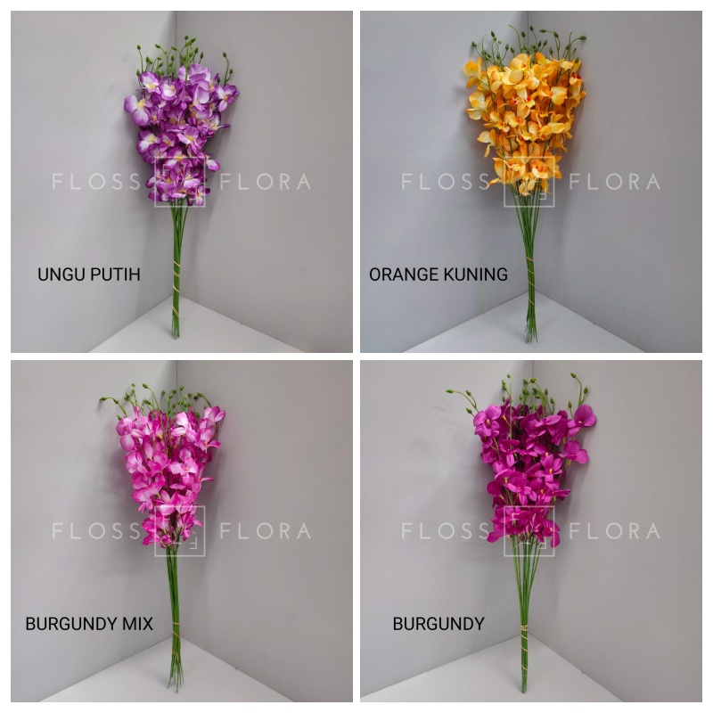 Bunga Artificial / Bunga Palsu / Anggrek Mono 12 Pcs