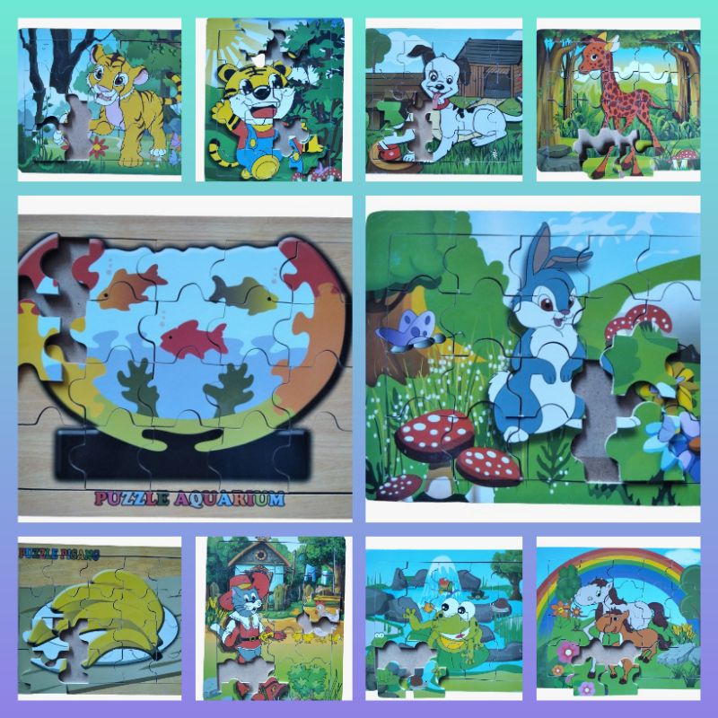 Puzzel kayu zigzaw kecil
