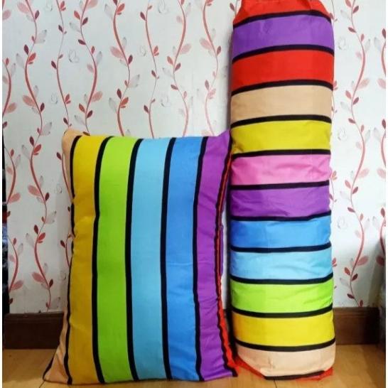 Sarung Bantal Dan Guling Set Rainbow Terbaru