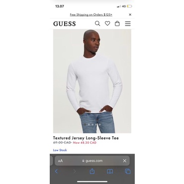 kaos GS Textured LS Tee White