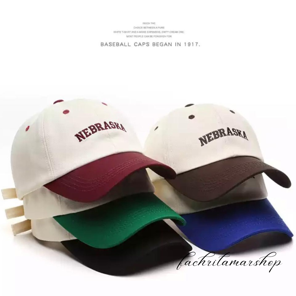 Topi Baseball Bordir NEBRASKA Baseball Cap