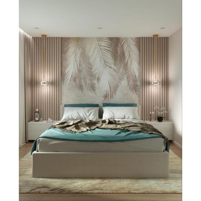 Wallpaper Dinding Custom Daun Rumbai