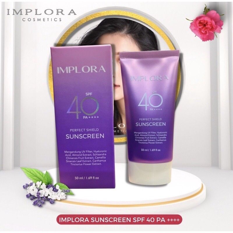 [BPOM] IMPLORA PERFECT SHIELD SUNSCREEN SPF 40 PA++++ NETTO 50ML