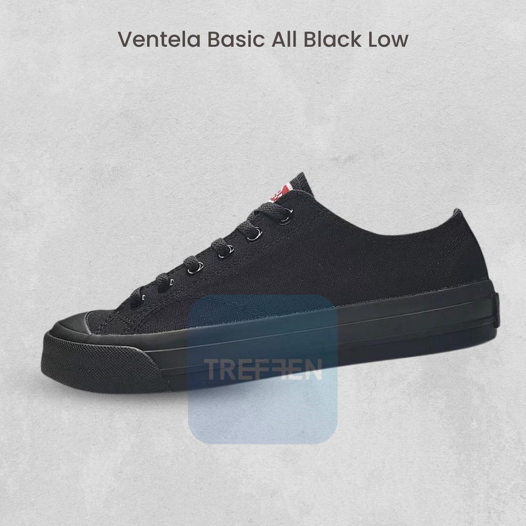 Sepatu Ventela Basic All Black Low