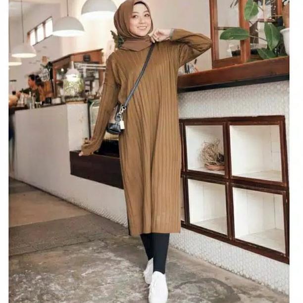 LANGSUNG ORDER LONG TUNIK PREMIUM/sweater basic rajut