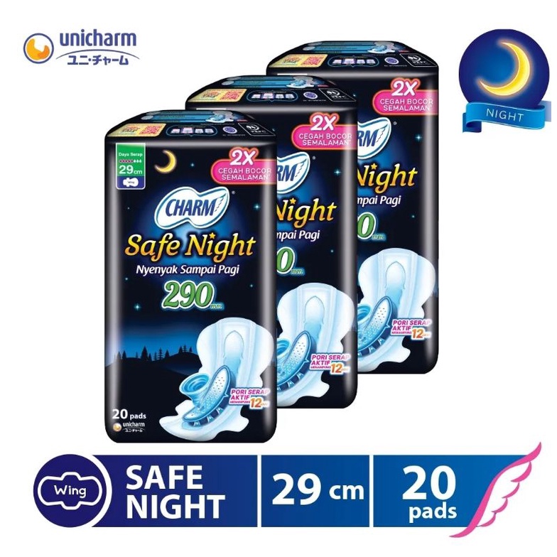 Charm safe night 29 cm (18 pads)