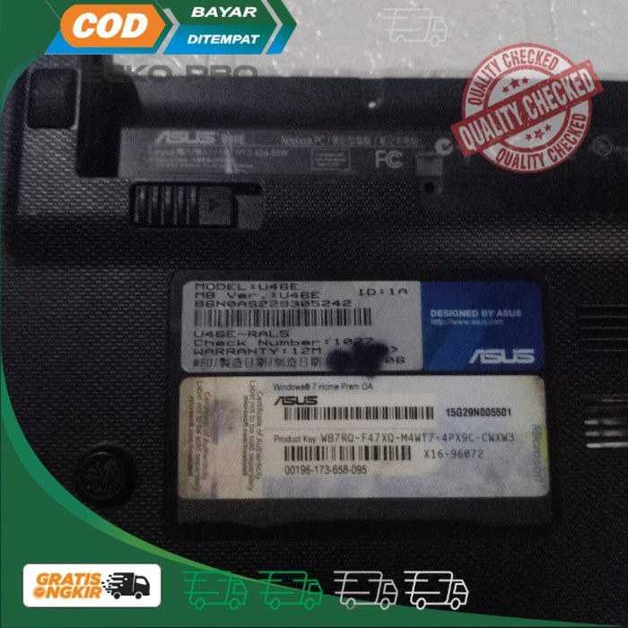 Casing Bawah Bottom Case ASUS U46E