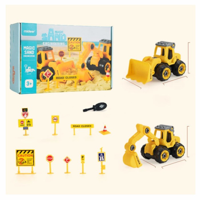 Mideer magic sand engineering mainan kendaraan