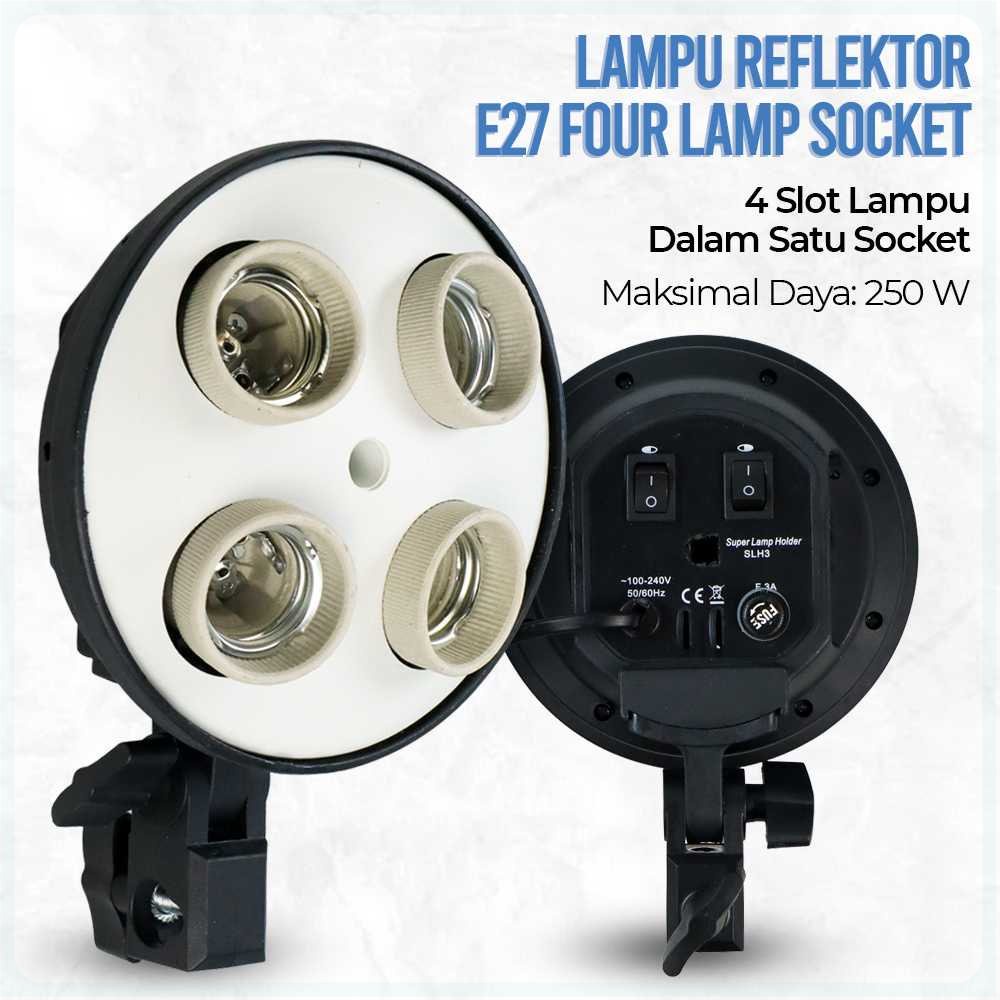 Andor Lampu Reflektor Lipat E27 Four Lamp Socket Softbox