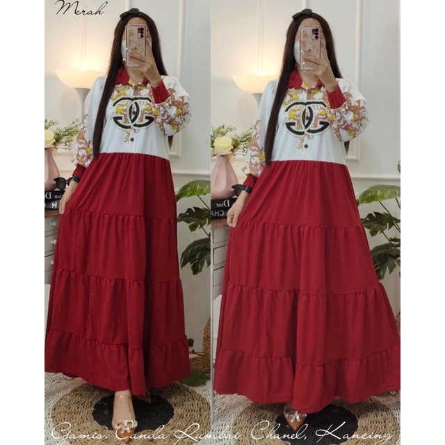 Gamis Canda Rumbai Chanel#kancing