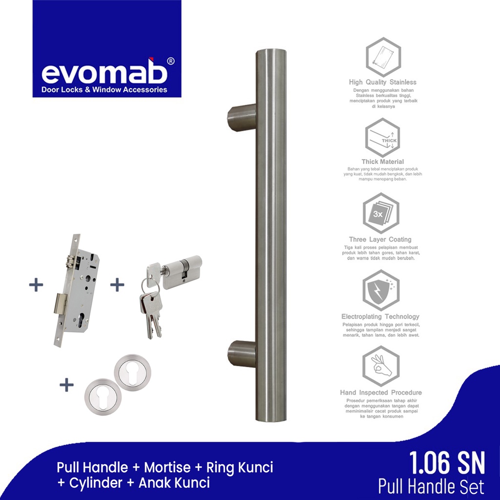 evomab Pull Handle Pintu Silver Minimalis 1.06