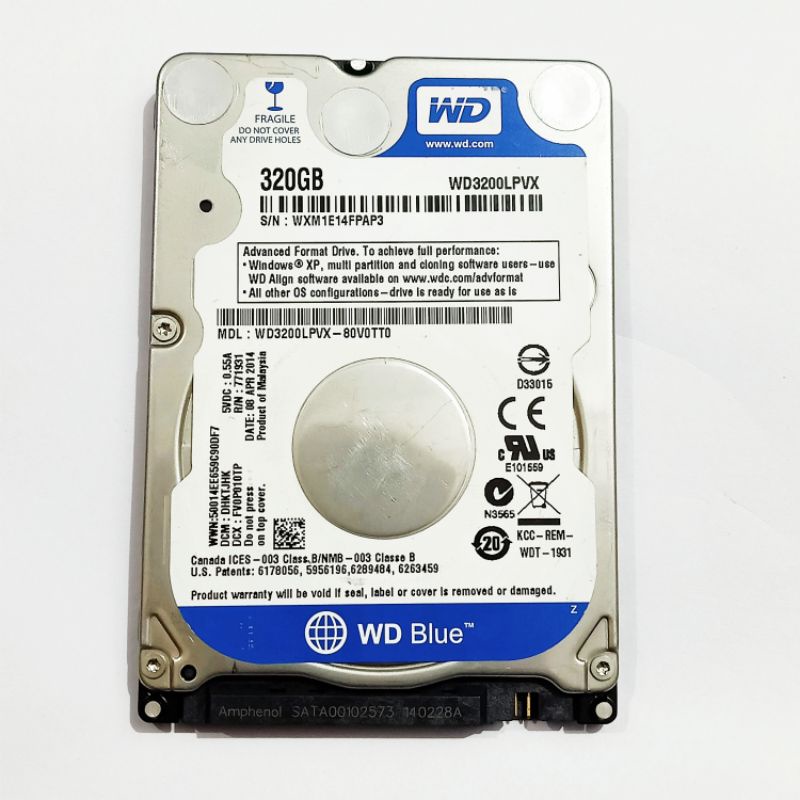 HARD DISK/HDD NOTEBOOK 320GB WD BLUE