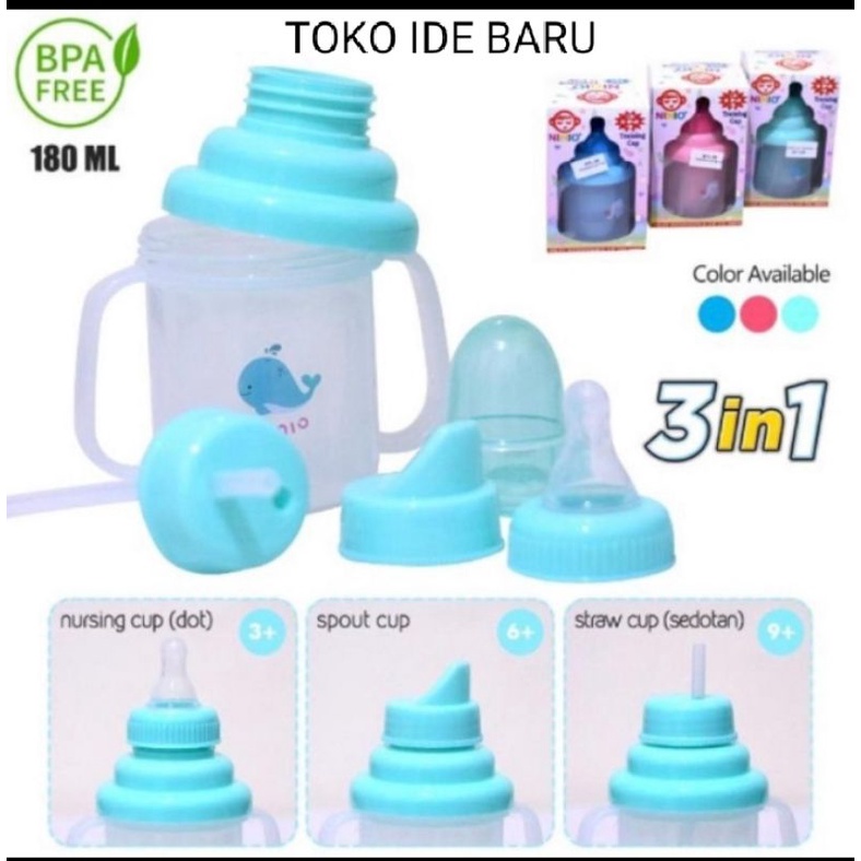 Ninio Training Cup/Botol Minum 3in1 *Geratis Bubble wrap*