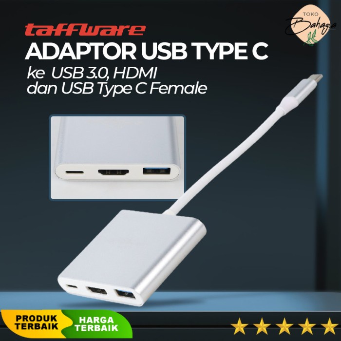 USB Type C 3.1 to USB 3.0 HDMI USB Type C - Taffware