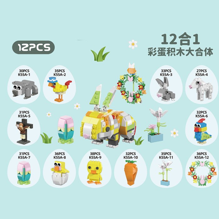 JnB Mindbox Block Bricks Surprise Egg Telur Gacha Easter Paskah