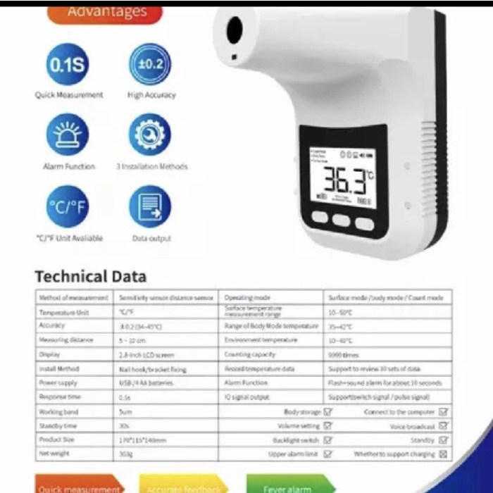 Termometer infrared k3 pro