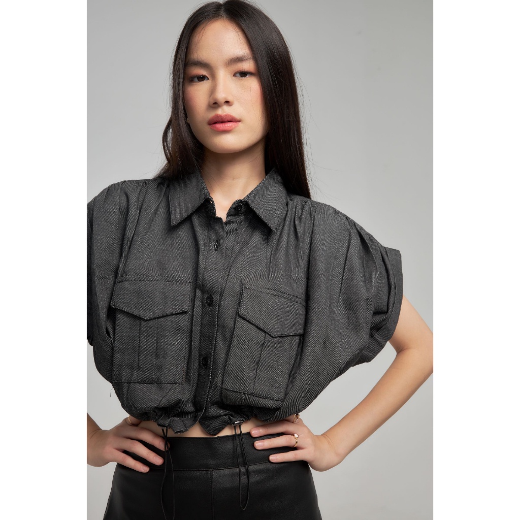 MINKA TOP BLACK DENIM