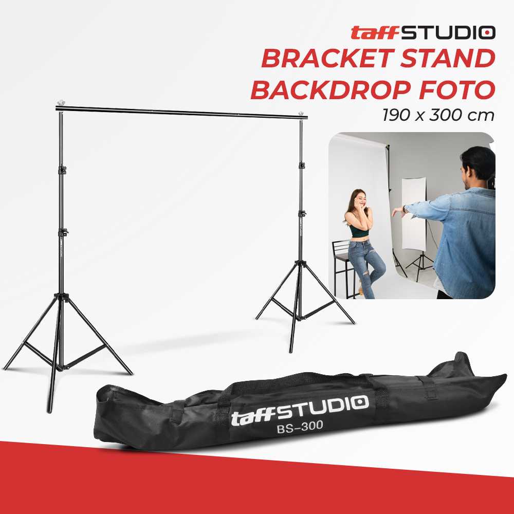 COD Stand Bracket Holder Backdrop Background Foto Studio 190 x 300 cm TaffSTUDIO