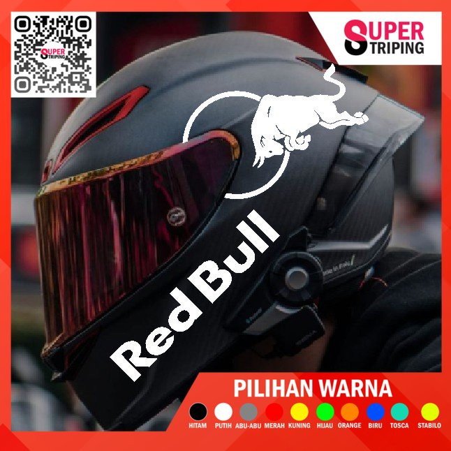 (COD) STIKER CUTTING REDBULL HELM FULLFACE FULL SET