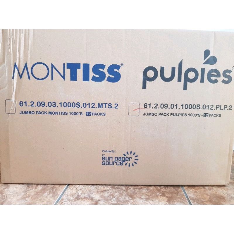 1 Dus (12 Pack) PULPIES 1000 SHEETS || Jumbo Pack Pulpies
