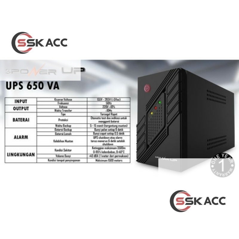 UPS POWER UP 650VA DISTRIBUTORACC-KOMPUTER