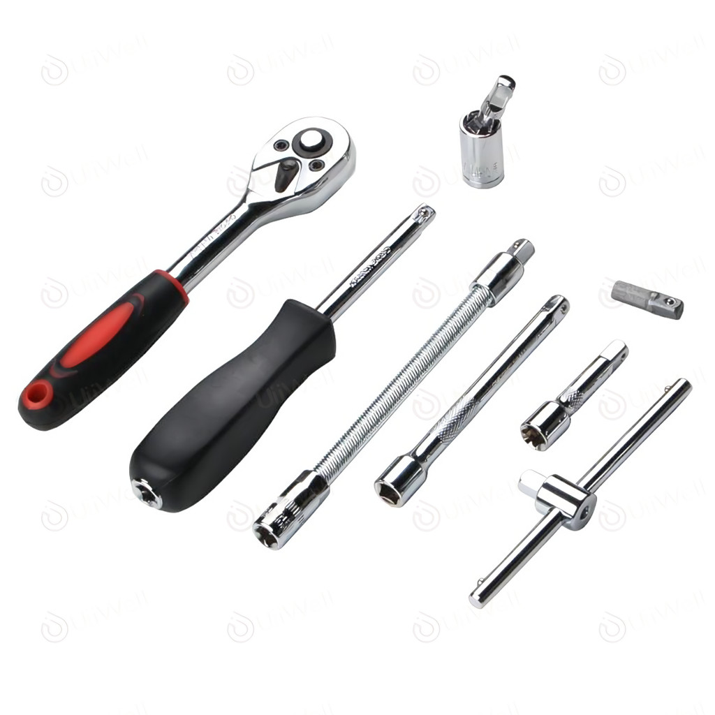 Set Kunci Shock 1/4 Socket + Obeng Socket Set 46 Pcs
