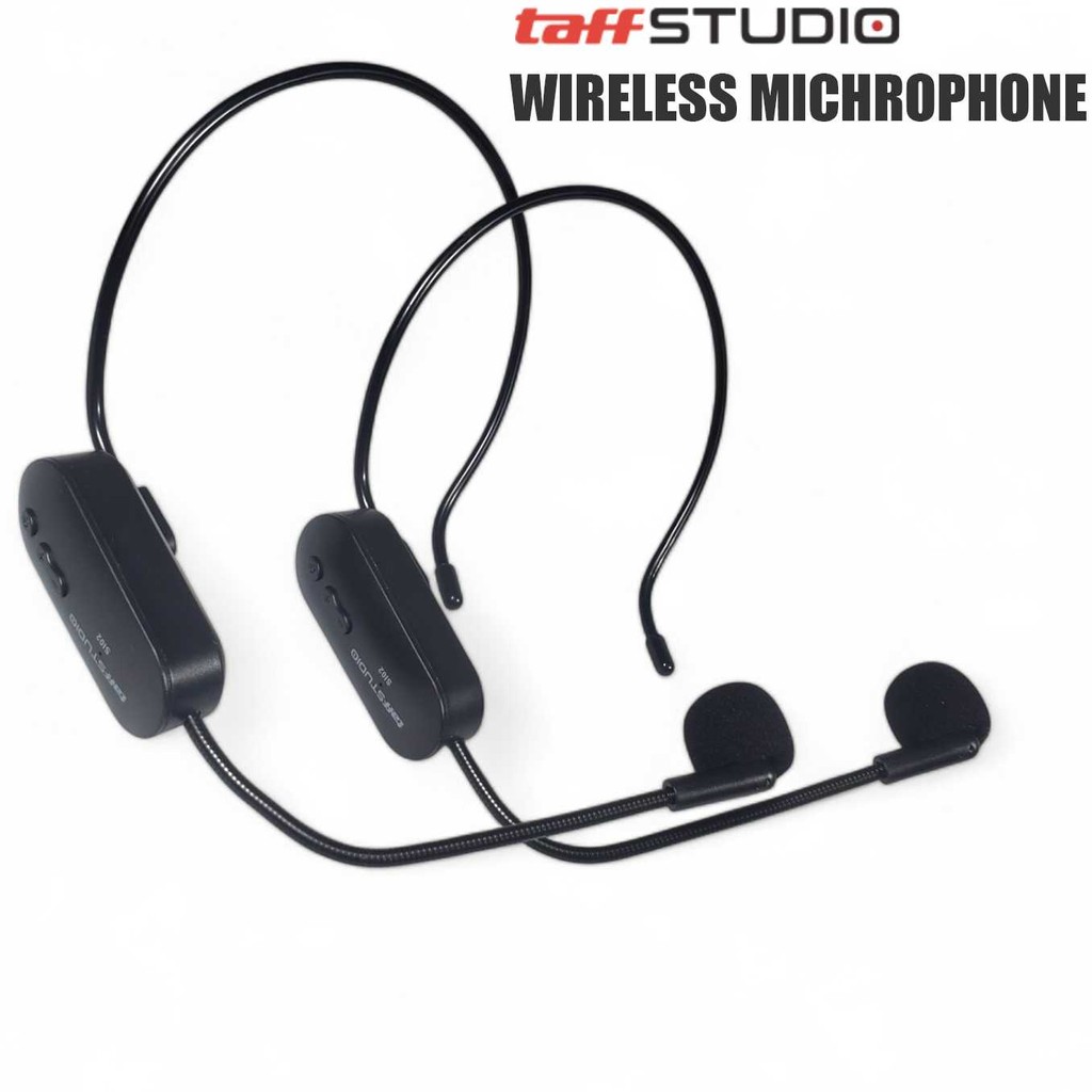 AH - TaffSTUDIO Wireless Microphone 2.4G Headset 2 PCS with Receiver - SI02