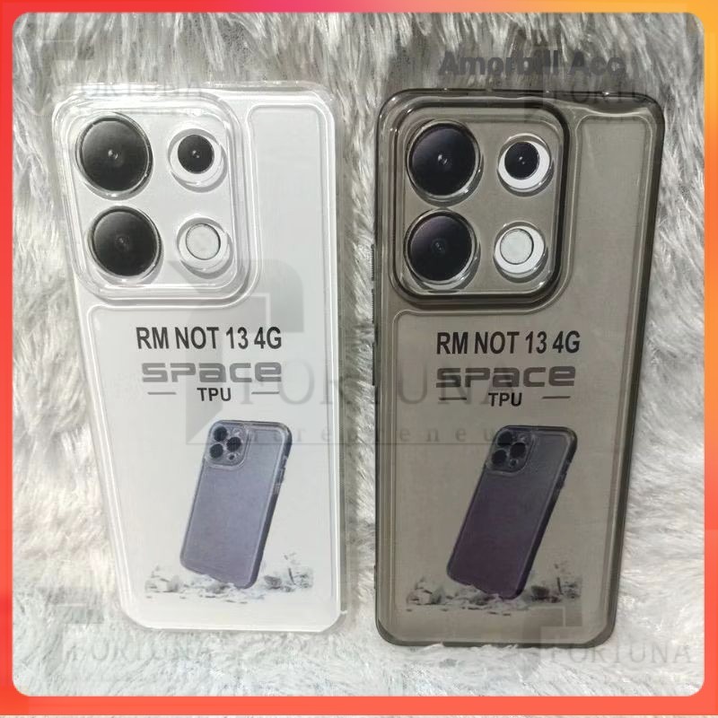 casing Case Soft Case Original Space Transparan Xiaomi REDMI NOTE 13 4G Silikon+Protec Camera