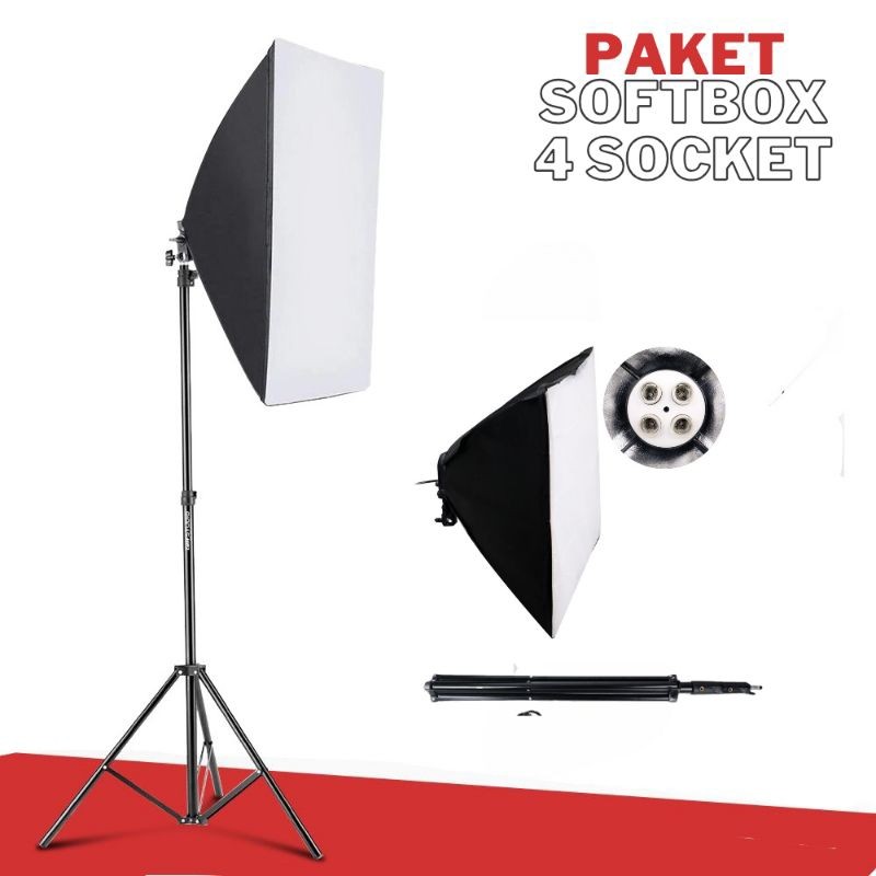 Paket Payung Softbox Reflektor Single Socket with Stand