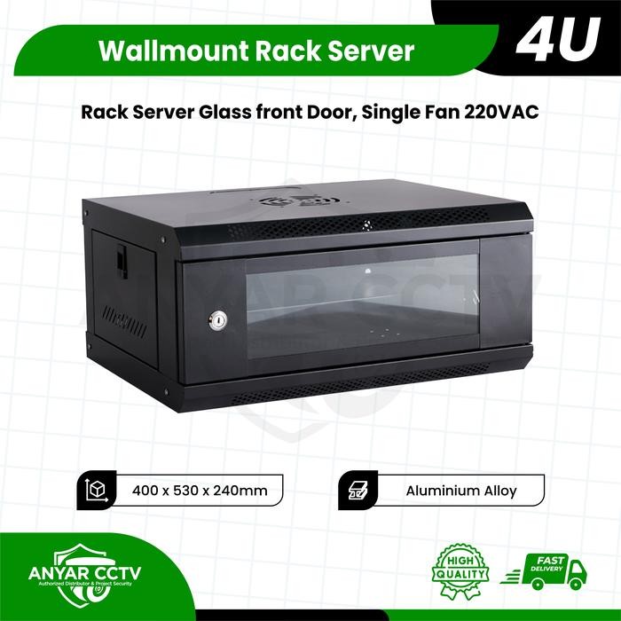 Wallmount Rackmount 6U, Rak Server Single Door 6U