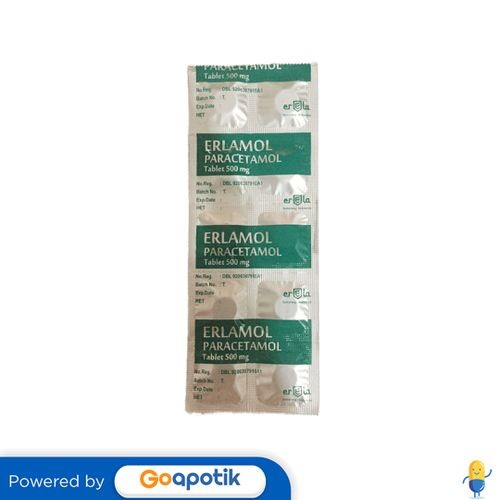 Erlamol 500 Mg Strip 10 Tablet