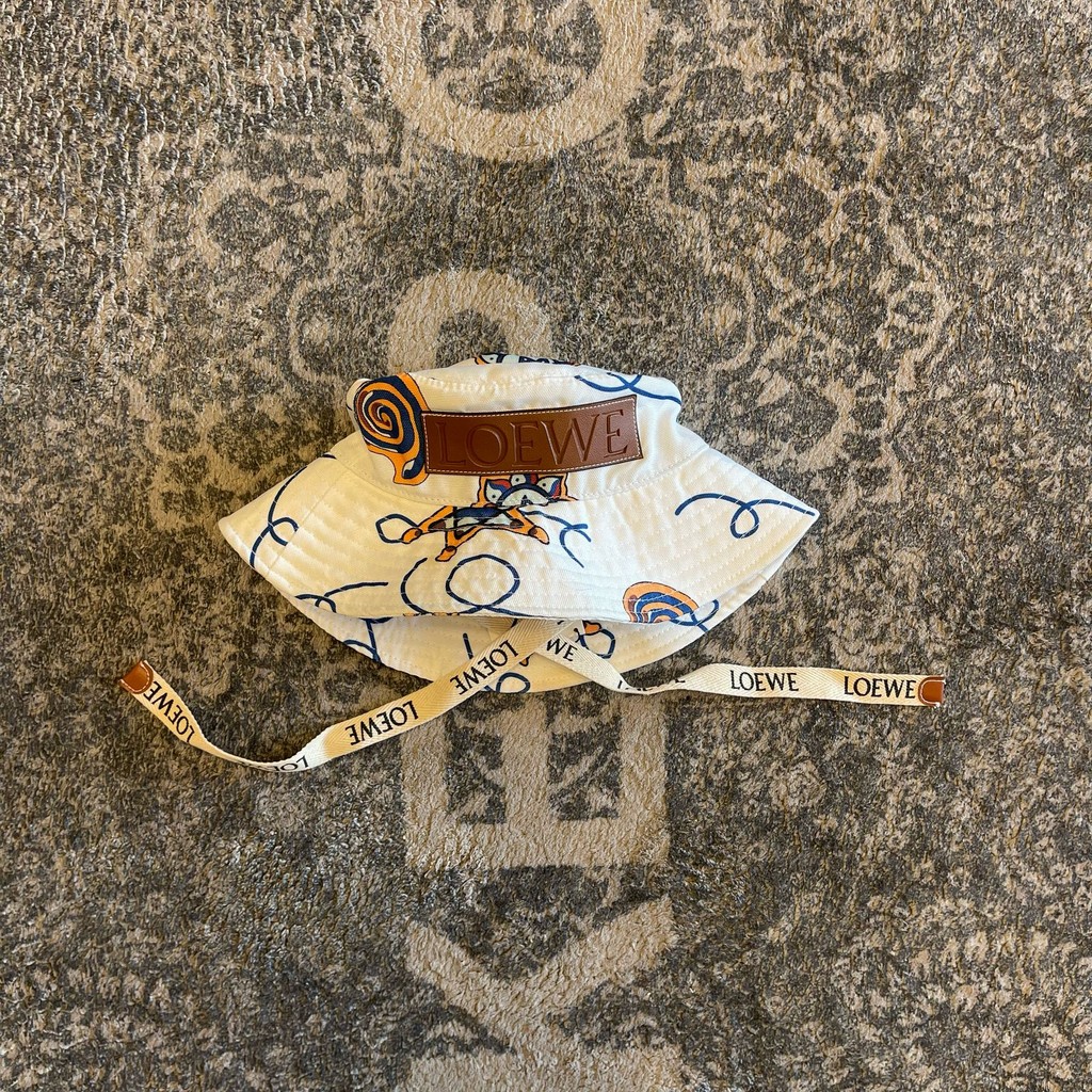 Bucket Hat L-WE Mermaid Pattern White