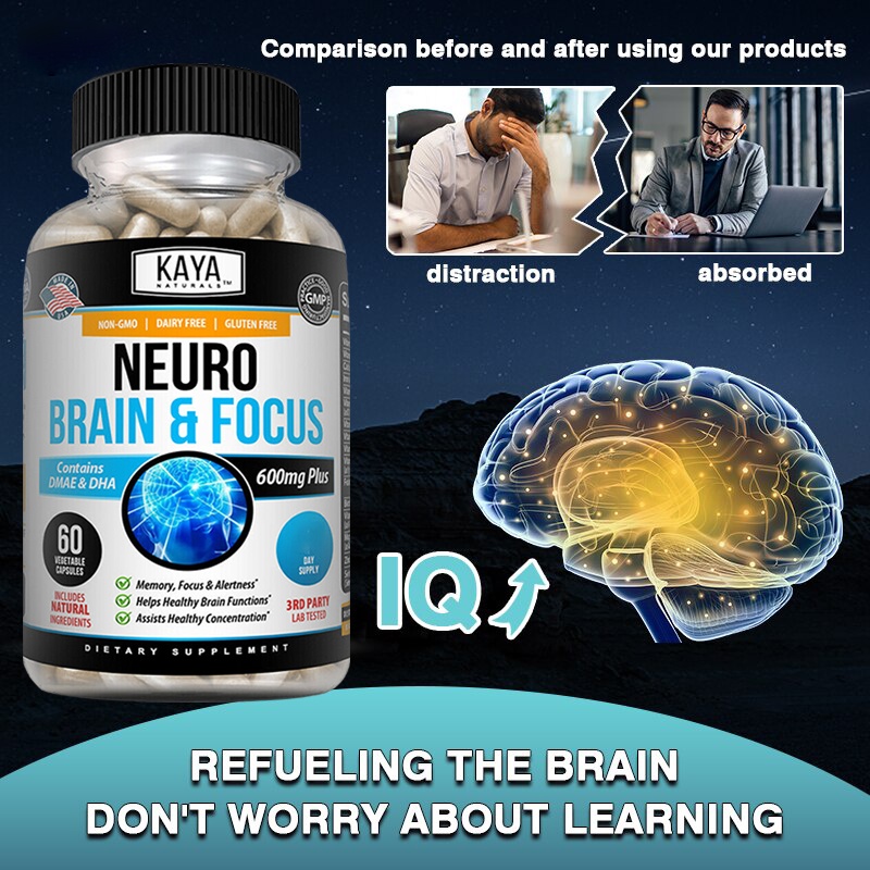 To Increase Memory & Concentration 30/60/120 Brain Supplement Capsules