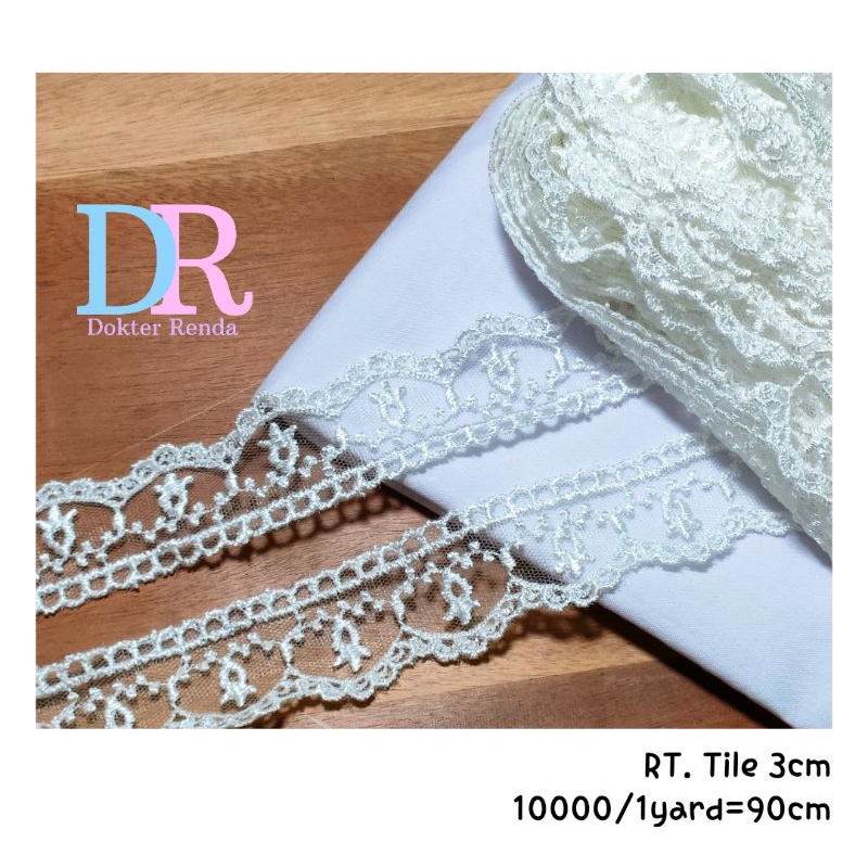 renda tile 3cm BROKEN WHITE