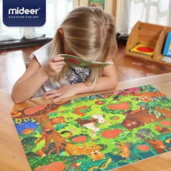 mideer secret puzzle forest mainan