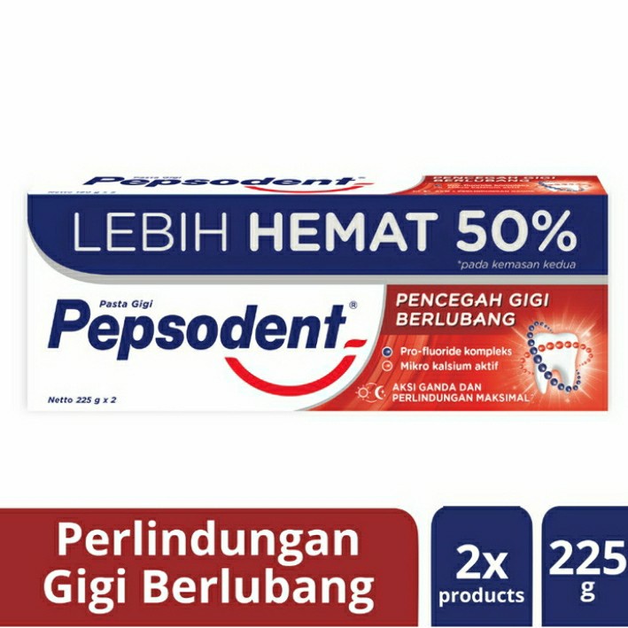 Pepsodent 225gr isi 2