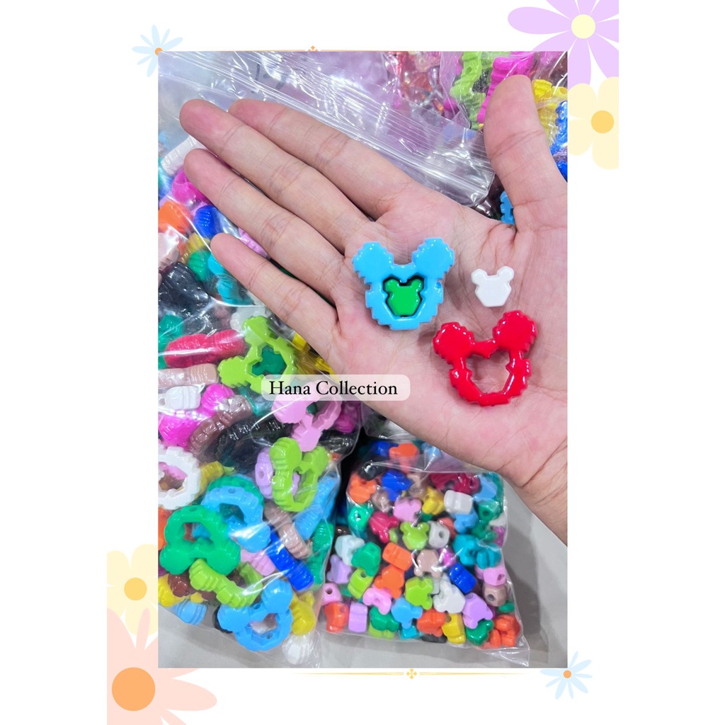 (HANA) 3pcs Sweety beads Lego Mickey Solid