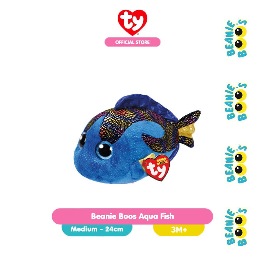 TY Beanie Boos Aqua Fish (Medium) - Boneka Ikan